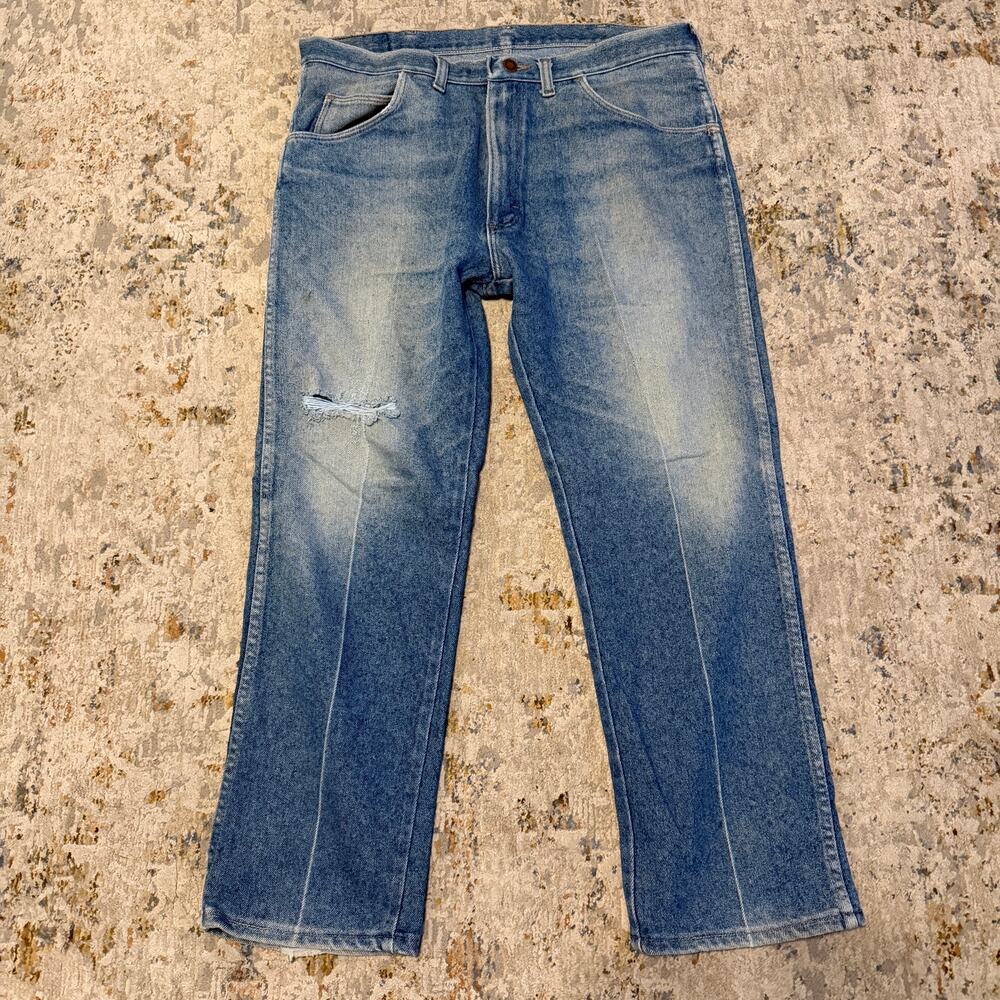 Wrangler Vintage mens 36x29 western distressed cowboy country music straight leg
